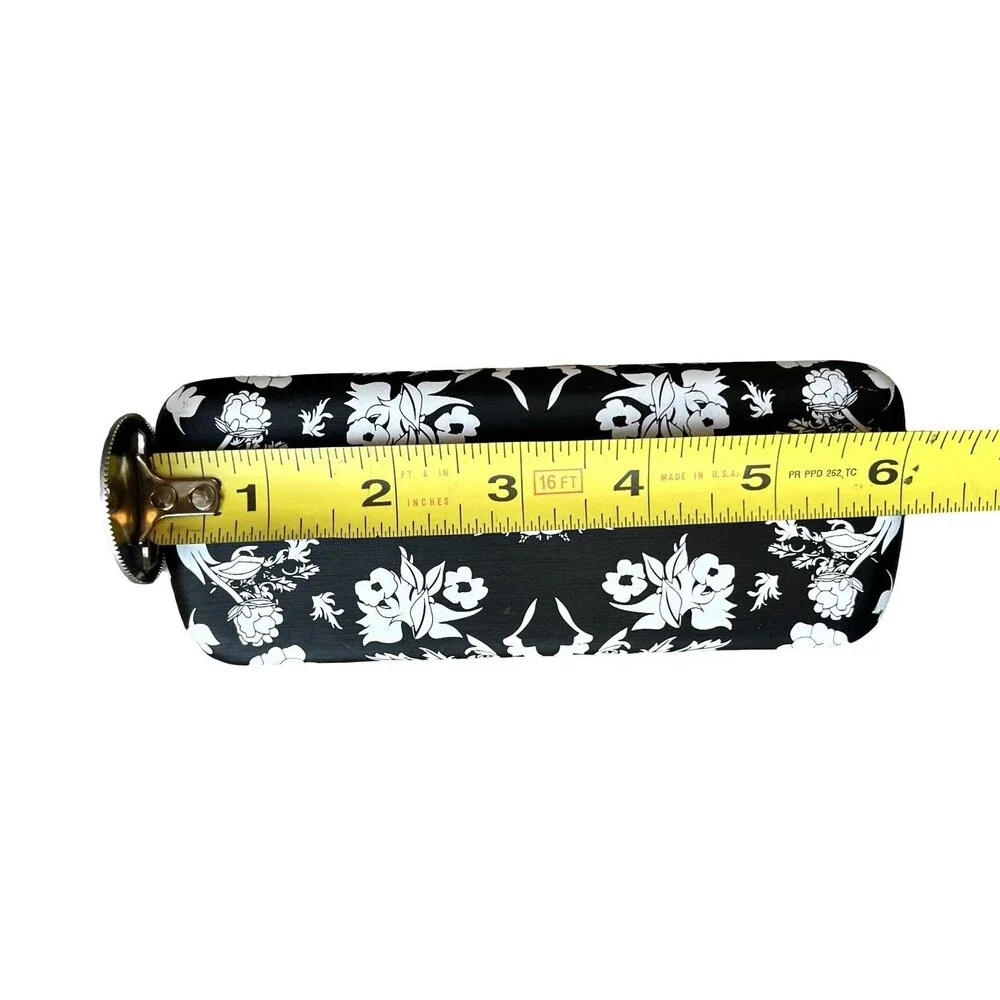 Karen Kane Floral Hard Eyeglass Case Black White Glasses Sunglasses Case